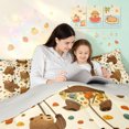 thumbnail image 3 of Manfei Forest Bear Twin Comforter Sets, Kawaii Cartoon Animal Bedding Set, Cream Brown, Gray Reversible, 2 Pieces, 1 Comforter and 1 Pillowcase, 3 of 6