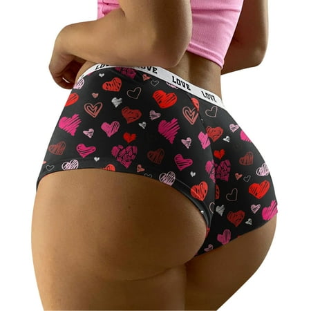 

wendunide womens underwear 1 Pieces Women Sexy Print Lingerie Temptation Low-waist Panties Underwear Women s Panties Multicolor L