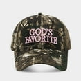 thumbnail image 2 of Yuanlong Baseball Cap Men Women Camo Print GOD'S FAVORITE Embroidery Embroidered Bill Hat Daily Stylish Adjustable Headwear, 2 of 3