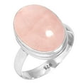 thumbnail image 1 of 925 Silver Ring For Women - Girls Pink Rose Quartz Stone Silver Ring Size 8.5 January Birthstone Costume Silver Ring Size 8.5 Gift For Women On Christmas 925 Silver Jewelry With Gemstone, 1 of 5