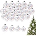 thumbnail image 1 of Bolas de Navidad transparentes, 30 unidades, 1,2/1,6/2/2,4 pulgadas, irrompibles, de plástico transparente, brillantes, iridiscentes, para decoraciones de árboles de fiestas navideñas, 1 of 7