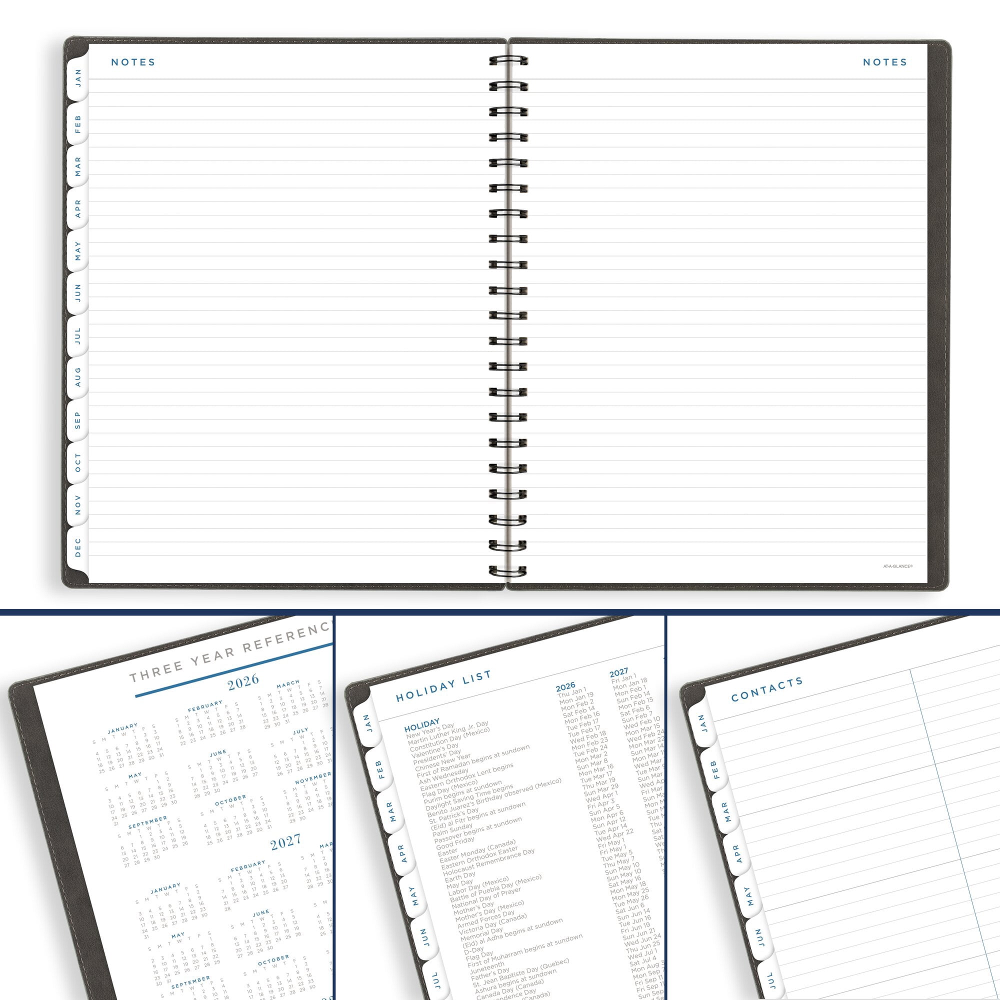AT-A-GLANCE Signature 2026 Weekly Monthly Planner Gray Large 8 12 x 11 - Weekly