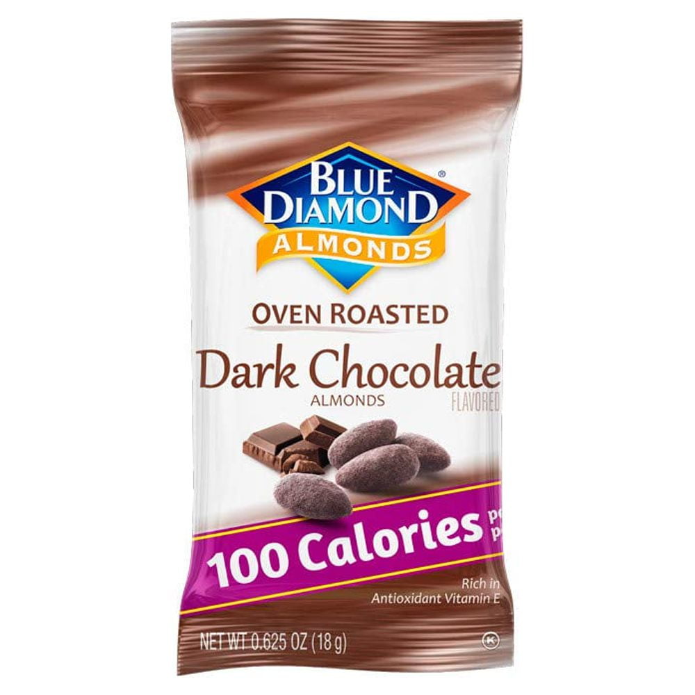 Blue Diamond Almonds Oven Roasted Dark Chocolate Flavored Snack Nuts, 100 Calorie Packs, 32 Count