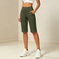 thumbnail image 2 of SOFTCCLO Running Shorts for Women High Waist Slim Yoga Shorts Solid 5 Inch with Pockets Womens Shorts Army Green L, 2 of 7
