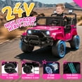 thumbnail image 3 of iRerts 2 Seater Ride on Cars, 24V Ride on Toys for Big Kids Boys Girls Ages 2-6, Kids Cars Electric Ride on Vehicles with Remote Control, Bluetooth, MP3/USB Ports, 4 Wheels Shock Suspension, Pink, 3 of 11