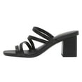 thumbnail image 2 of YDN Women's Strappy Square Open Toe Slide Sandals Slip On Block Mid Heels Mules Slippers Daily Dressy Party Shoes Size 9.5 Black, 2 of 4