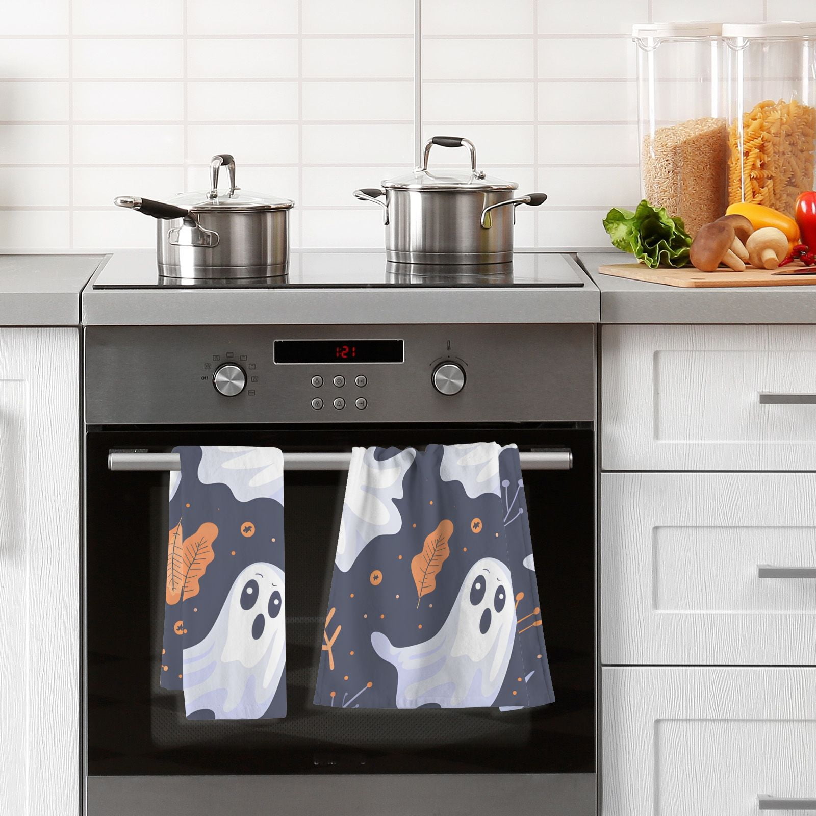 Ghosts Halloween Hand Towels Cotton Bath Towels Large Face Towels Absorbent for Bathroom 2 Packs