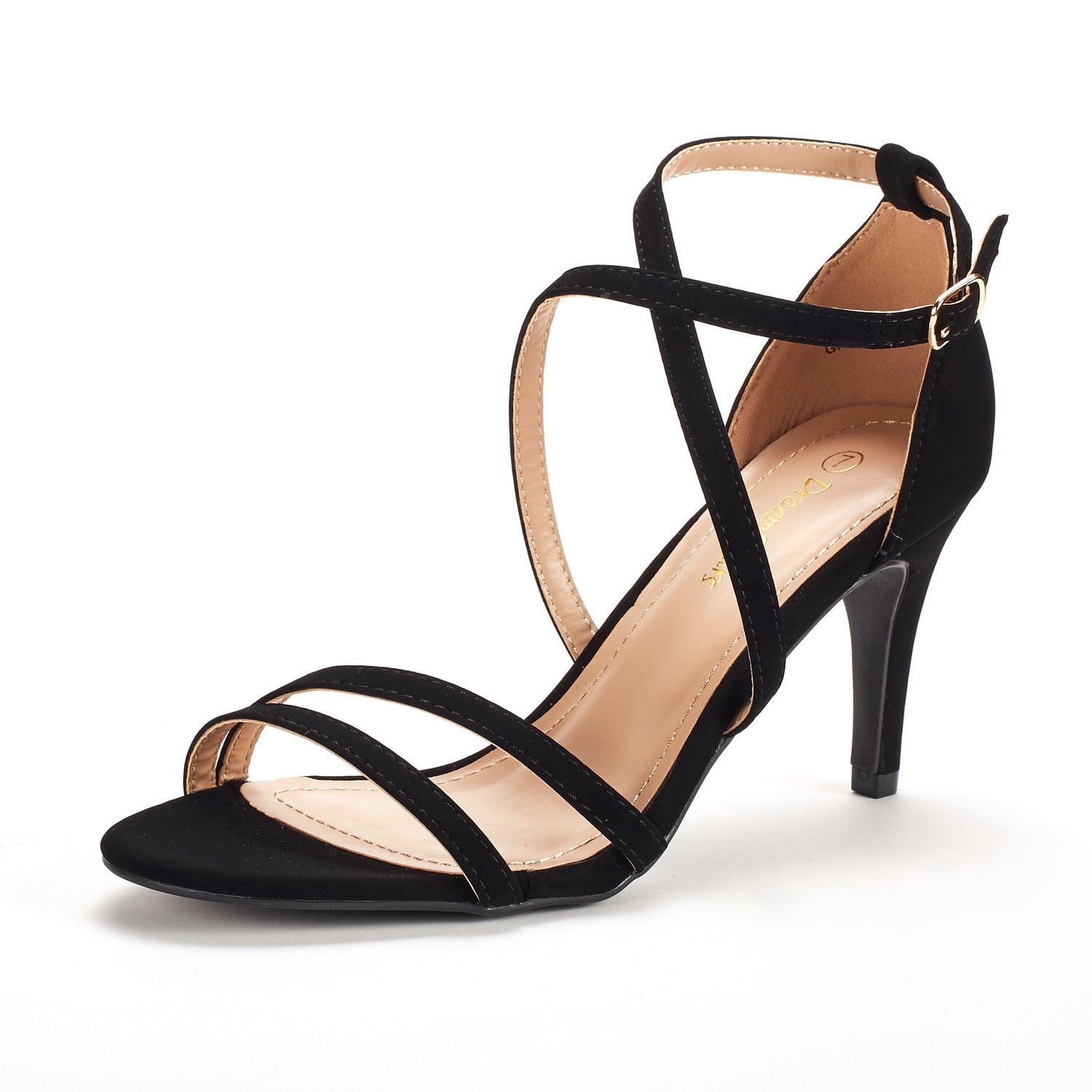 Dream Pairs Women's Ankle Strap High Heel Sandals Wedding Party Dress Shoes GIGI BLACK/NUBUCK Size 9