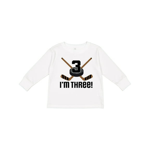Inktastic 3rd Birthday Ice Hockey Sports Boys Party Boys Long Sleeve Toddler T-Shirt