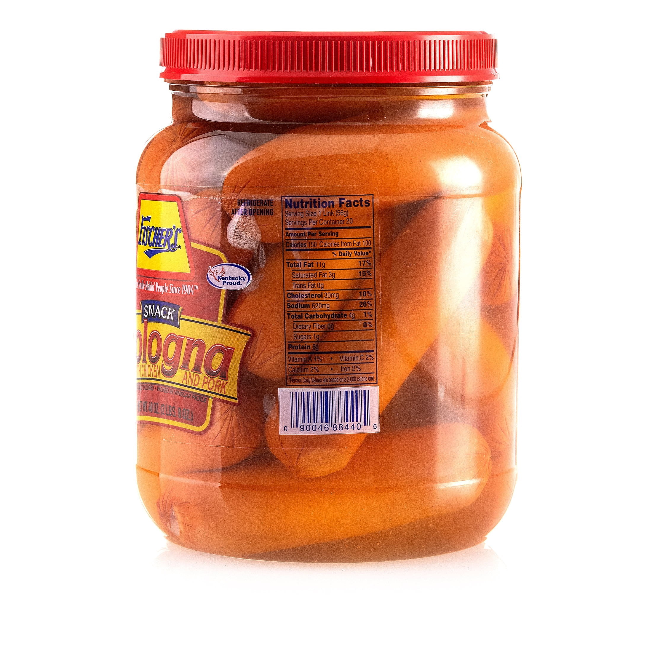 Fischer's Ready To Eat Pickled Snack Bologna 40oz Jar