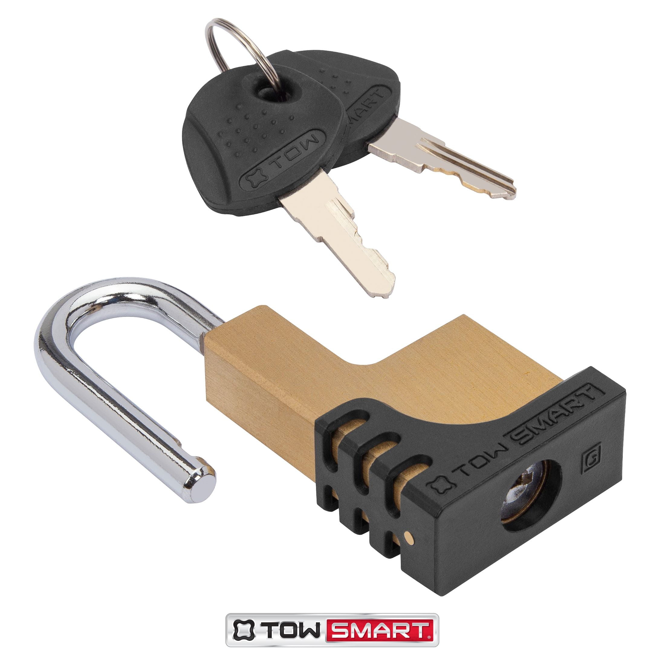 (2 pack) TowSmart Premium Coupler Lock with 2 Keys, Brass, 732