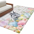 thumbnail image 6 of Easter Area Rug 4x6 Washable Rug Non Slip Spring Bunny Colorful Eggs Plants Wooden Grain Large Area Rug Indoor Floor Carpet for Entryway Bedroom Kitchen Living Room Home Office Dining Room Nursery, 6 of 8