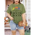 thumbnail image 4 of XCHQRTI Women Plus Size Hocus Pocus Shirt Graphic Halloween Casual Letter T-Shirt Short Sleeve Quote Funny Saying Top Tees, 4 of 7