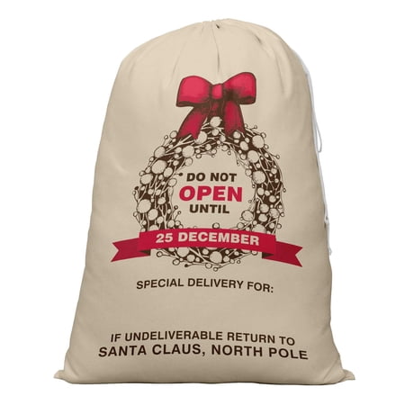 Printtoo Pack Of 2 Drawstring Special Delivery Extra Large Size Christmas Sack Re-Usable Xmas Present Storage 27x20 Inch