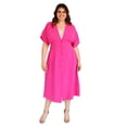 thumbnail image 1 of Vestido casual Roman Fashion 0222 Fiusha fucsia Talla Extra, 1 of 6