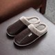 thumbnail image 1 of Big Size For Men's Pu Leather Slippers Indoor Waterproof Home Fur Male Couple Flat Women Men Winter Slipper Cotton Shoes zhangyuxiang LED, 1 of 2