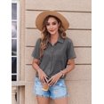 thumbnail image 2 of Blusa Zeagoo de verano con botones para mujer, color gris oscuro, 2 of 5