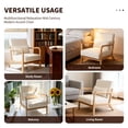 thumbnail image 4 of CQSXDA Mid Century Accent Chair with Upholstery, Solid Wood Frame and Detachable Lumbar  Pillow for Versatile Spaces, Beige, 4 of 12
