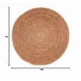 thumbnail image 3 of Jute Round Natural Braided Reversible Area Rug , Eco Friendly Rustic Farmhouse Boho Carpet for Living Room, Bedroom, Kitchen, Dining, Coffee, 4 FT, 3 of 5