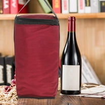 FELTECHELECTR 1Set Wine Thermal Bag Insulated Bottle Carrier Reusable Food Pouch Red Rectangular For