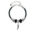thumbnail image 2 of Delight Jewelry Silvertone Lightning Bolt Mom Celtic Knot Leather Bead Bracelet, 7"+2" Extender, 2 of 4