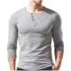 thumbnail image 2 of Blusa de manga larga para hombre, color sólido, informal, delgada, a la moda Pompotops oipoqjl2892, 2 of 4