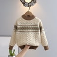 thumbnail image 2 of FamilyThread Boys And Girls Long Sleeve Knit Sweaters Crewneck Pullover Fashion Sweater Kids Blouse Tops For 3-10Y, 2 of 9