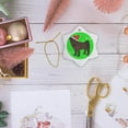 thumbnail image 6 of 3drose, Cute Chinese Shar Pei Dog - Brown Coat with Santa Hat Green, 3 inch Snowflake Porcelain Ornament, 6 of 7