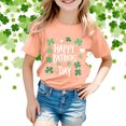 thumbnail image 2 of Shirt for Girls St Patricks Day Short Sleeve Cute Shamrock Four Leaf Clover Preppy Tops Tee for Boys & Girls 6-7 Years, 2 of 4