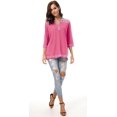 thumbnail image 2 of Camisas bohemias de manga 3/4 para mujer, blusa campesina bordada Adepaton CJWUS-4336, 2 of 6
