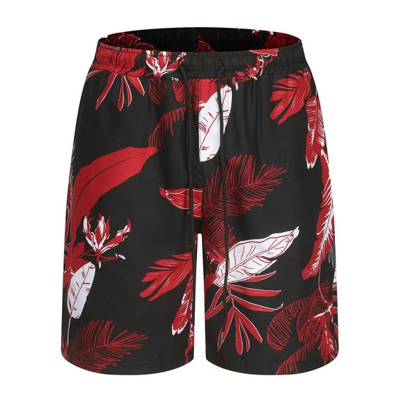 WXLWZYWL Men's Swim Trunks Quick Dry Beach Bathing Suit Board Shorts Hawaiian Swimsuit Printed Beach Shorts Summer Boardshorts with Mesh Lining And Pockets