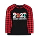 thumbnail image 5 of Conjuntos de pijamas familiares a juego Sinhoon 2021, conjuntos navideños con estampado de letras y pantalones largos a cuadros para papá, mamá y niños (Mamá-2XL), 5 of 7