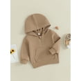 thumbnail image 3 of Toddler Baby Girl Boy Casual Sweatshirt Long Sleeve Solid Color Hoodie Pullover, 3 of 8