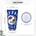 thumbnail image 4 of Taza térmica duradera de acero inoxidable 304 con tema del equipo de fútbol Bills con tapa y pajita Taza térmica de acero inoxidable de 20 oz Taza para automóvil Adecuada para bebidas frías y, 4 of 8