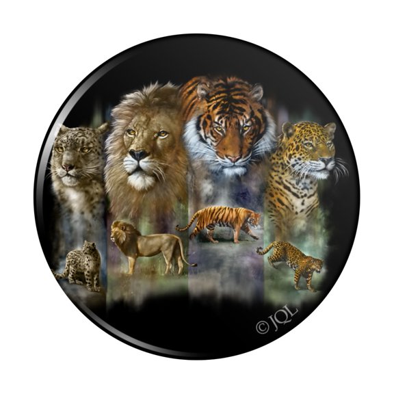 Lion Tiger Snow Leopard Big Cats Kitchen Refrigerator Locker Button Magnet