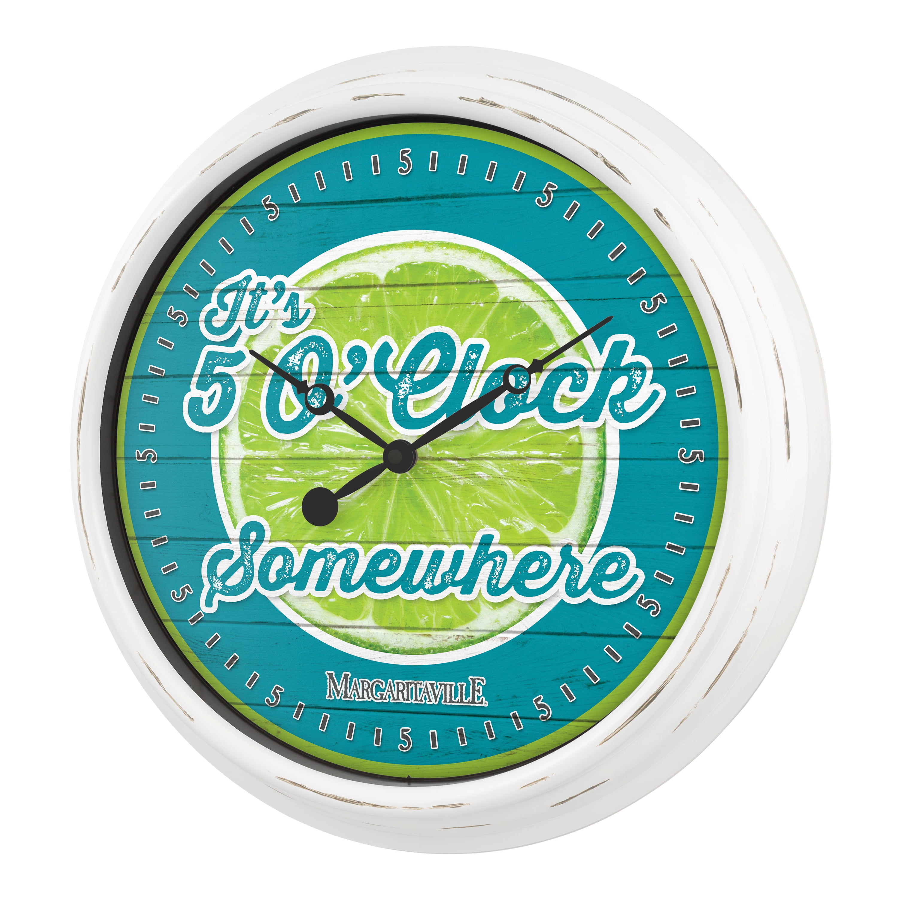 La Crosse Clock Margaritaville 15.75 inch Quartz Analog Outdoor Wall Clock, 433-3841MV2