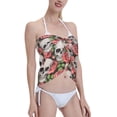 thumbnail image 4 of Kll Skull And Roses Print Women'S Sarong Coverups Short Bathing Suit Wrap Skirt Beach Wrap Swimsuit Cover Ups, 4 of 7