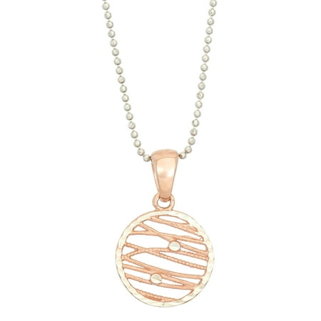 Giuliano Mameli Rhodium and 14 Karat Gold Plated Sterling Silver Circular Pendant Necklace with Crystals