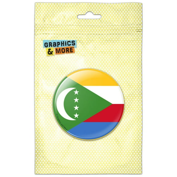 The Comoros National Country Flag Pinback Button Pin Badge