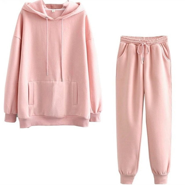 AherBiu Juniors 2 Piece Sweatsuits Tracksuits Women Men Unisex Basic Spring Fall Casual Sports Sets