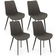 thumbnail image 1 of Gymax Dining Chair Set of 4 w/ Metal Legs Padded Seats & Backs for Dining Room Gray, 1 of 10
