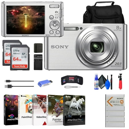 Sony DSC-W830 Digital Camera + 3 x NP-BN1 Battery + Case + Charger + More