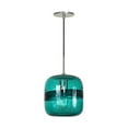 thumbnail image 1 of Jesco Éclairage PD407-TEBN 8 Po. Nickel Brossé Mini Suspension de Plafond en Turquoise, 1 of 1