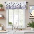 thumbnail image 2 of Flowers Summer Valance Curtain Watercolor Purple Bird Lavender Butterfly Window Valances Rod Pocket Short Curtains Window Treatments for Kitchen Bedroom Bathroom Laundry 60" x 18", 2 of 9