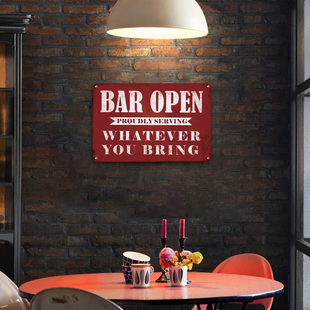 Metallschild 'Welcome To Our Backyard Bar' – Vintage Design, 20,3x30,5 Cm, Für Garten & Terrasse