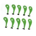 thumbnail image 2 of 10Pcs  Club Headcovers, Neoprene Washable Wide Opening  Iron Head Cover Protective Cover with Zipper, 2 of 8