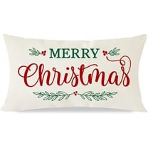 Merry Christmas Pillow Covers 12x20 Inch Farmhouse Christmas Decorations Lumbar Christmas Pillows Christmas Decorative Throw Pillows Cases Winter Holiday Decor for Sofa Couch Living Room