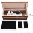 thumbnail image 3 of Box Wooden Cord Organizer Box for Extension Cord Power Stripe Surge Protector Wire (Coffee Color), 3 of 8
