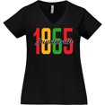 thumbnail image 3 of Inktastic 1865 Juneteenth Women's Plus Size V-Neck T-Shirt, 3 of 5