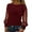 Red, variant on Yigetop Sequin Tops for Women Women's Long Sleeved Loose Round Neck Casual Loose T Shirt Top Sparkly Tops for Women Black L